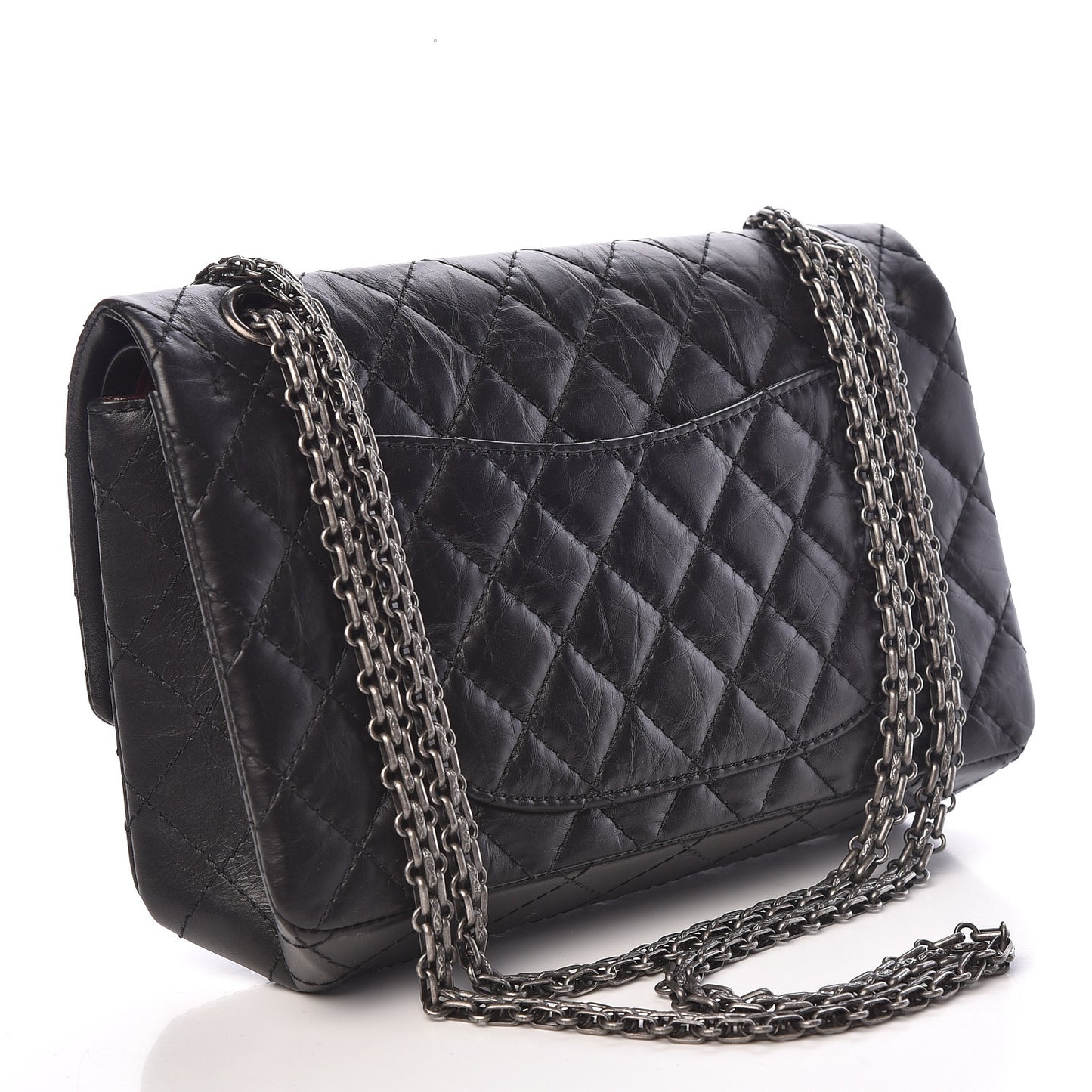 Aged Calfskin Quilted 2.55 Reissue 225 Flap Black