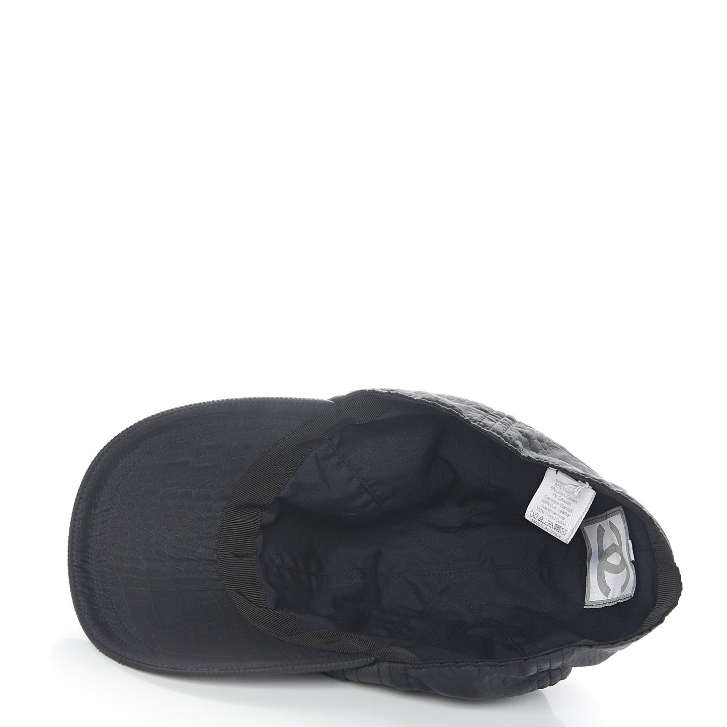 Nylon CC Crocodile Print Cap Hat 57 Black