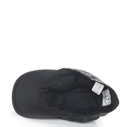 Chanel Nylon CC Crocodile Print Cap Hat 57 Black 3 of 6