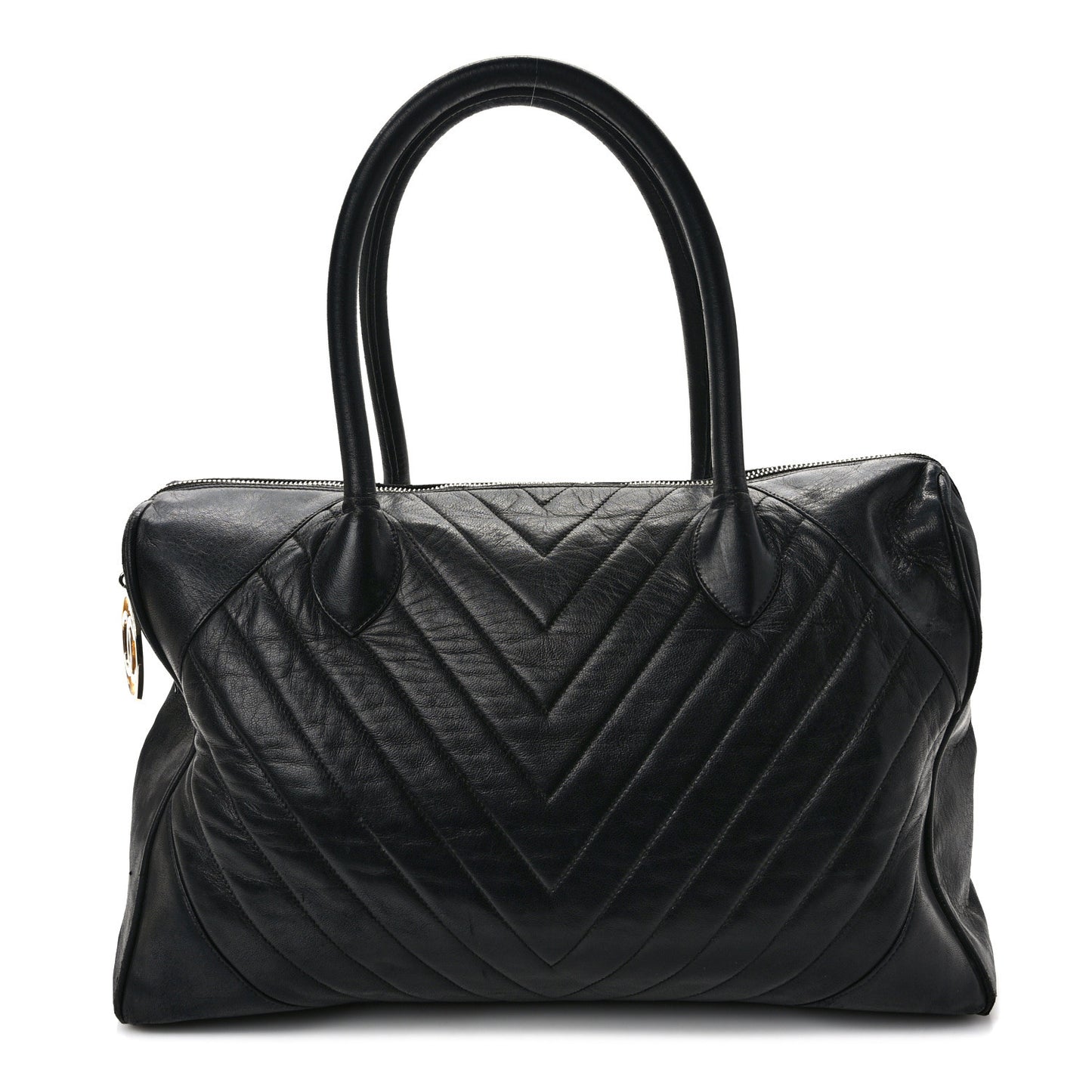 Lambskin Chevron Boston Black