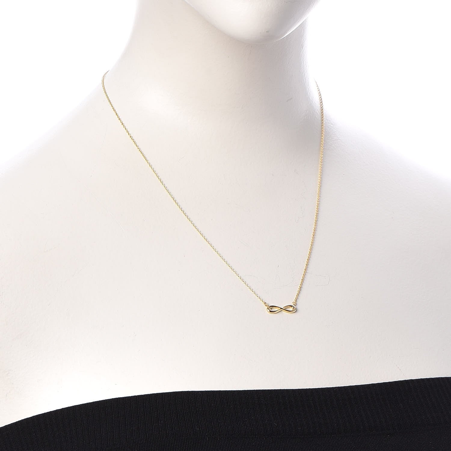 Tiffany 18K Yellow Gold Infinity Pendant Necklace 2 of 5