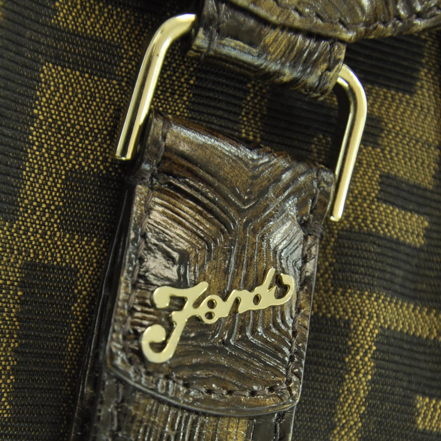 Fendi Zucca Nappa Nuvolata Vitello Tortuga Small Spy Tobacco Moro 8 of 12