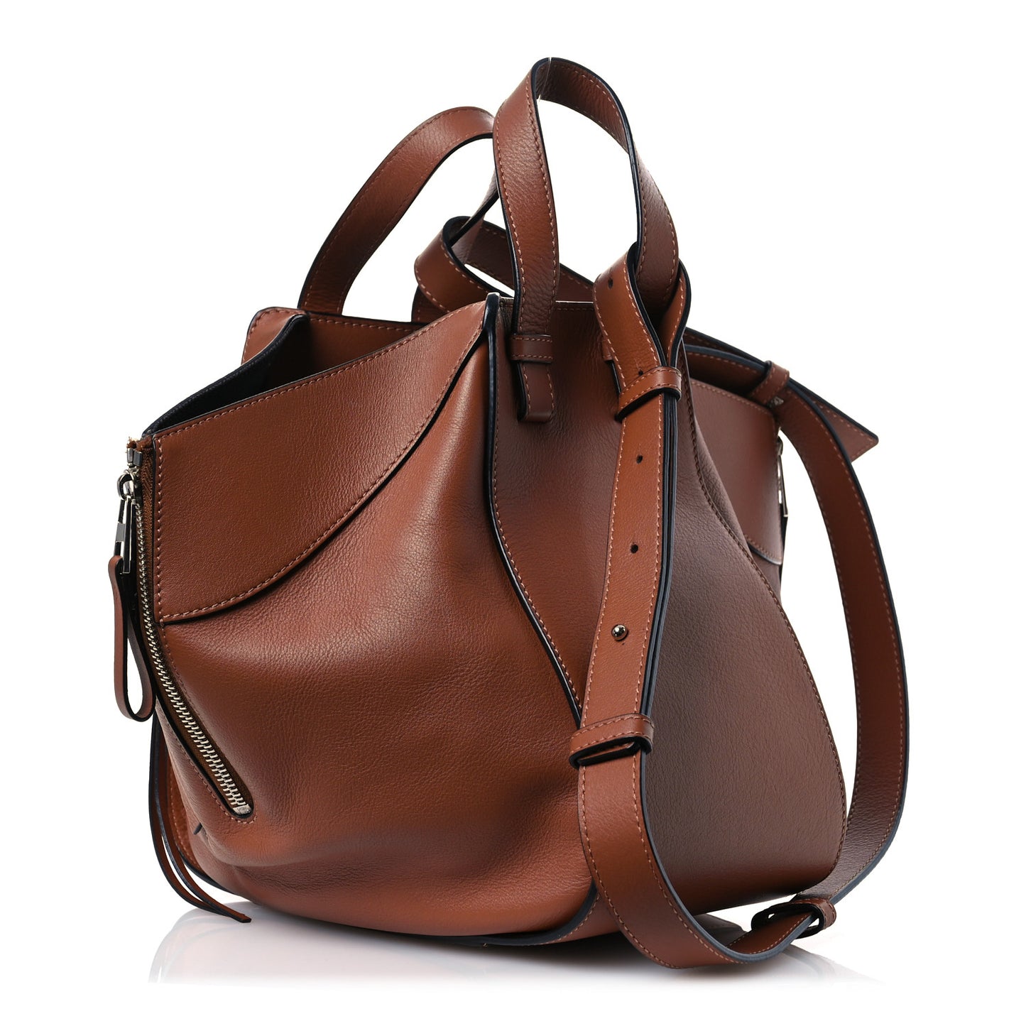 Grained Calfskin Small Hammock Shoulder Bag Tan