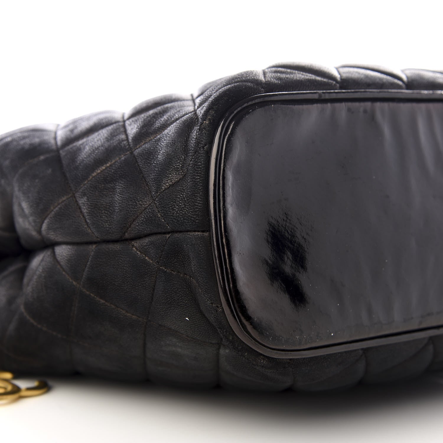Chanel Lambskin Patent Quilted Shoulder Bag Black 5 of 8