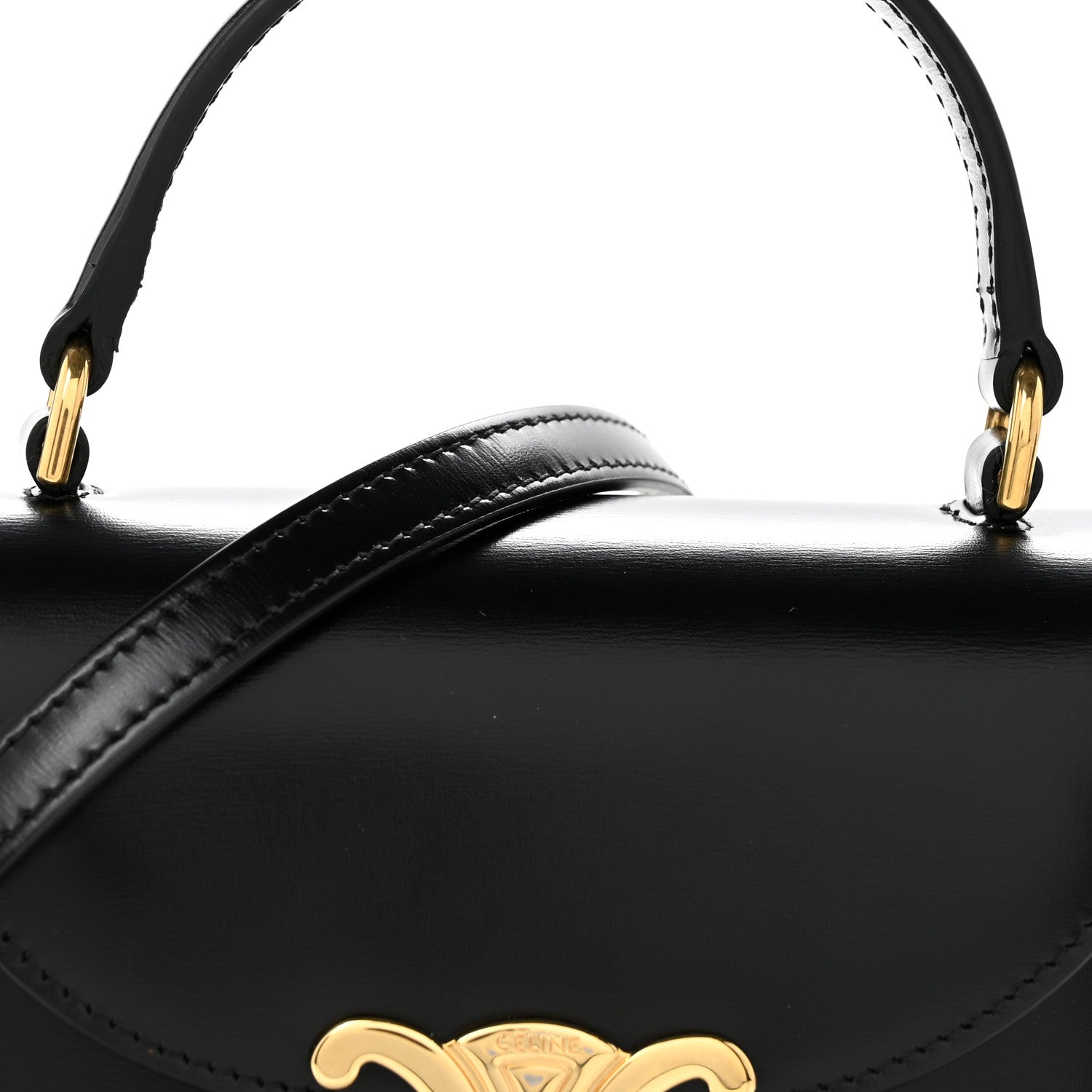 Celine Shiny Calfskin Triomphe Mini Besace Clea Black 9 of 14