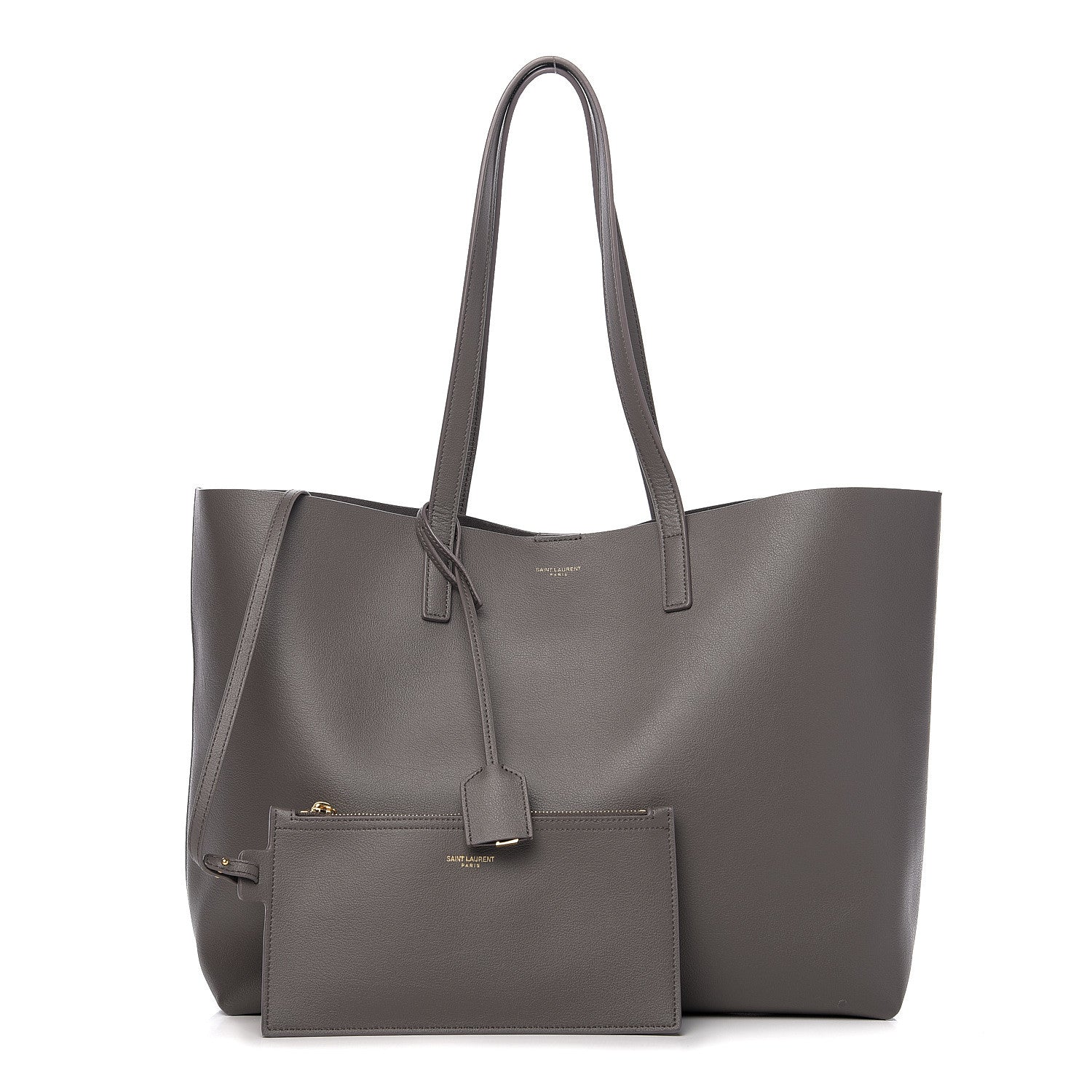 Saint Laurent Calfskin Large Shopping Tote Earth 1 of 9