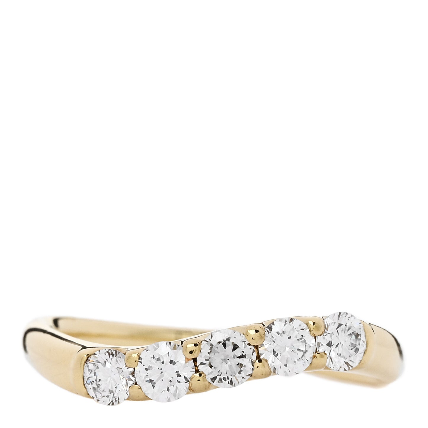 18K Yellow Gold Diamond .50ctw Curved Ring 53 6.5
