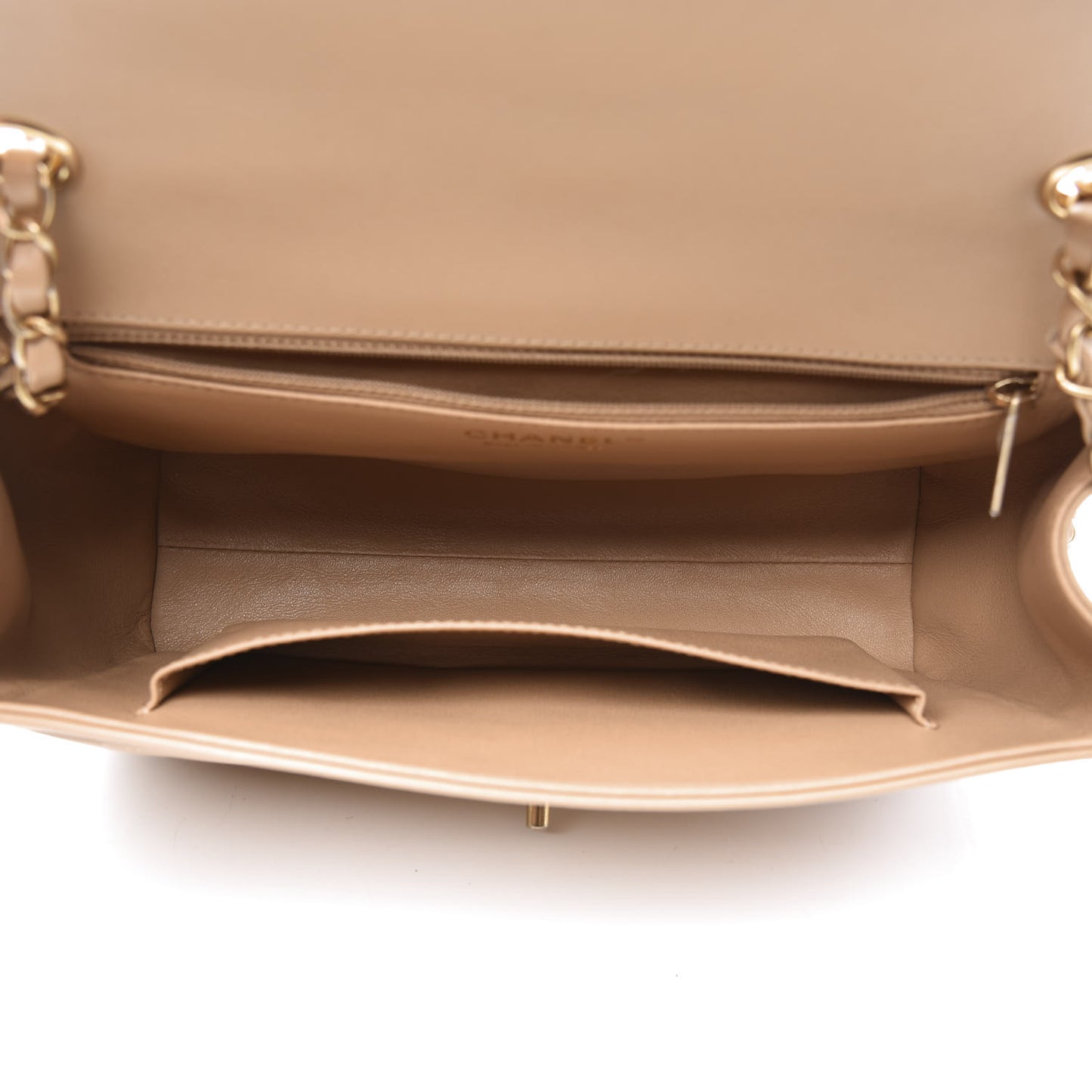 Calfskin Quilted Chevron In The City Bag Beige