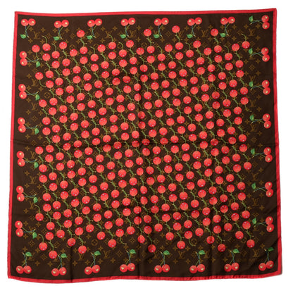 Louis Vuitton Silk Monogram Cerises Scarf 2 of 3