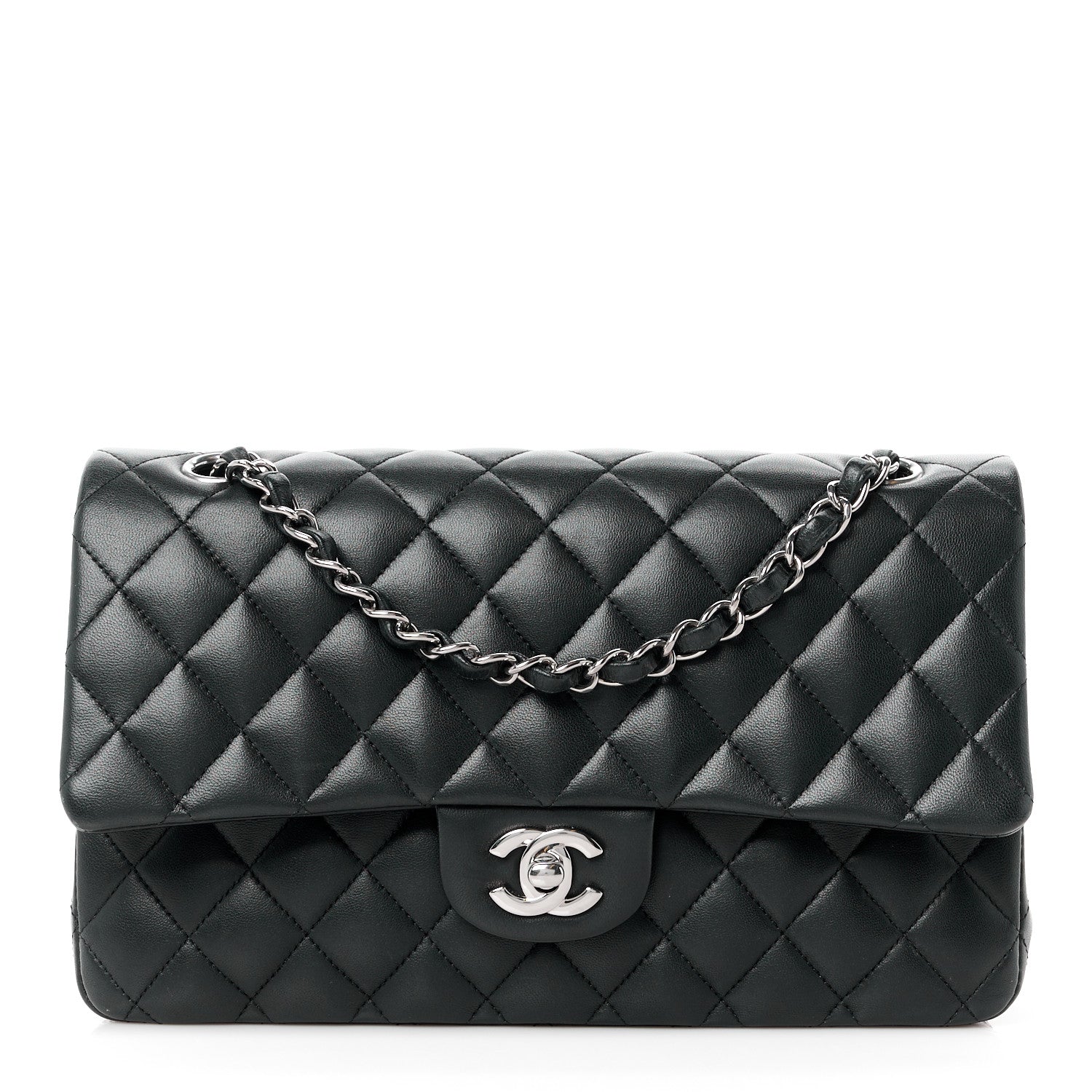 Chanel Lambskin Quilted Medium Double Flap Black 1 of 12