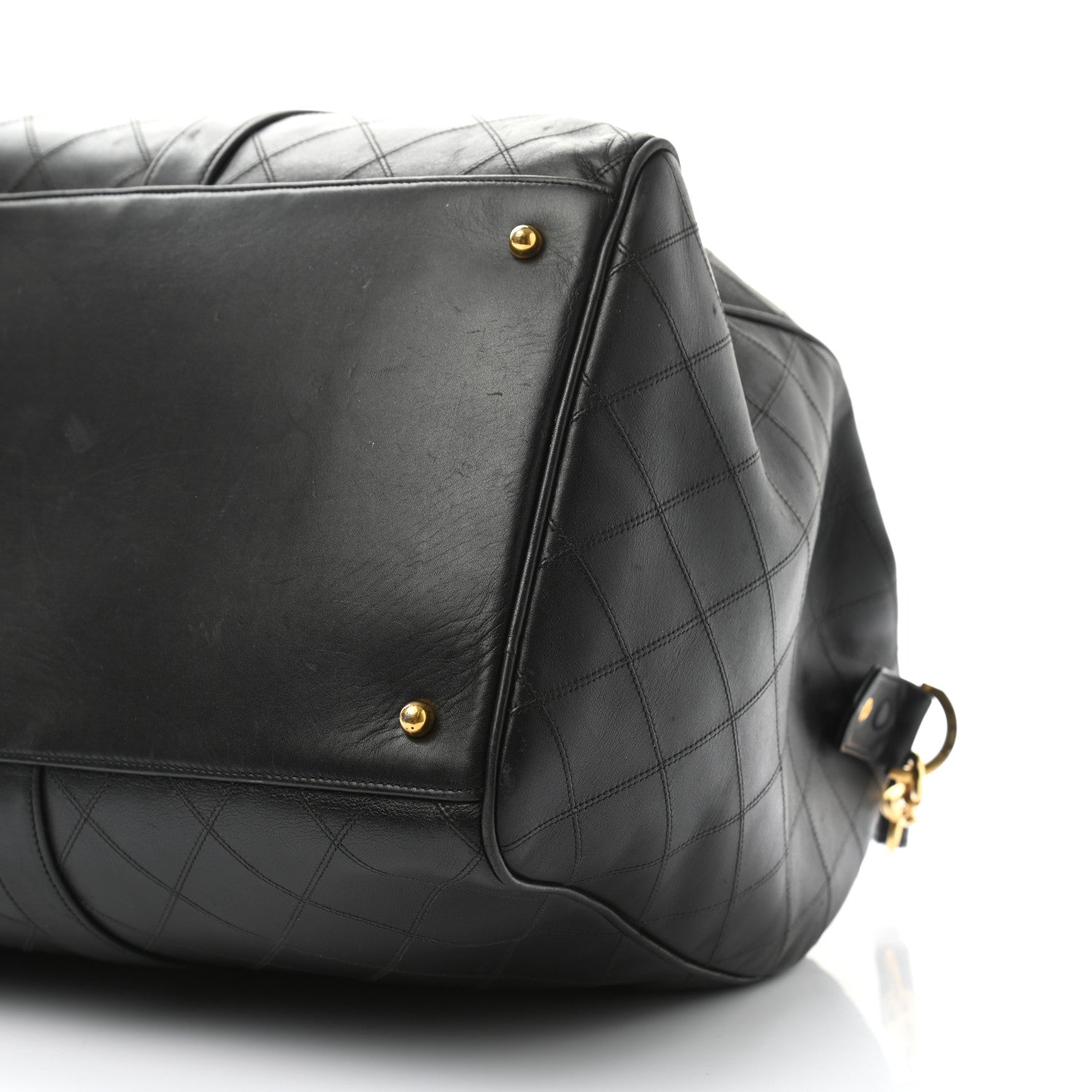 Chanel Calfskin Stitched CC Boston Black 6 of 16