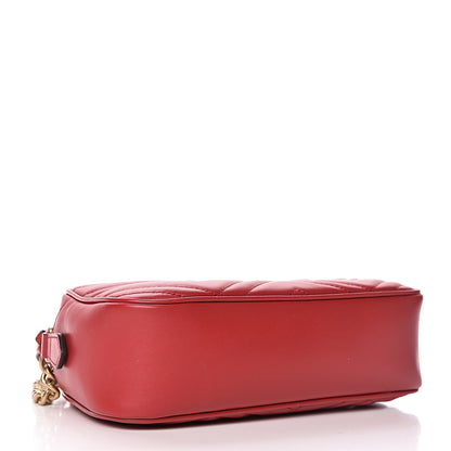Gucci Calfskin Matelasse Small GG Marmont Chain Shoulder Bag Hibiscus Red 4 of 10