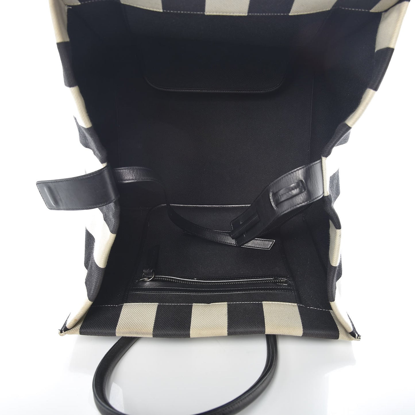 Cotton Canvas Striped Medium Phantom Luggage White Black