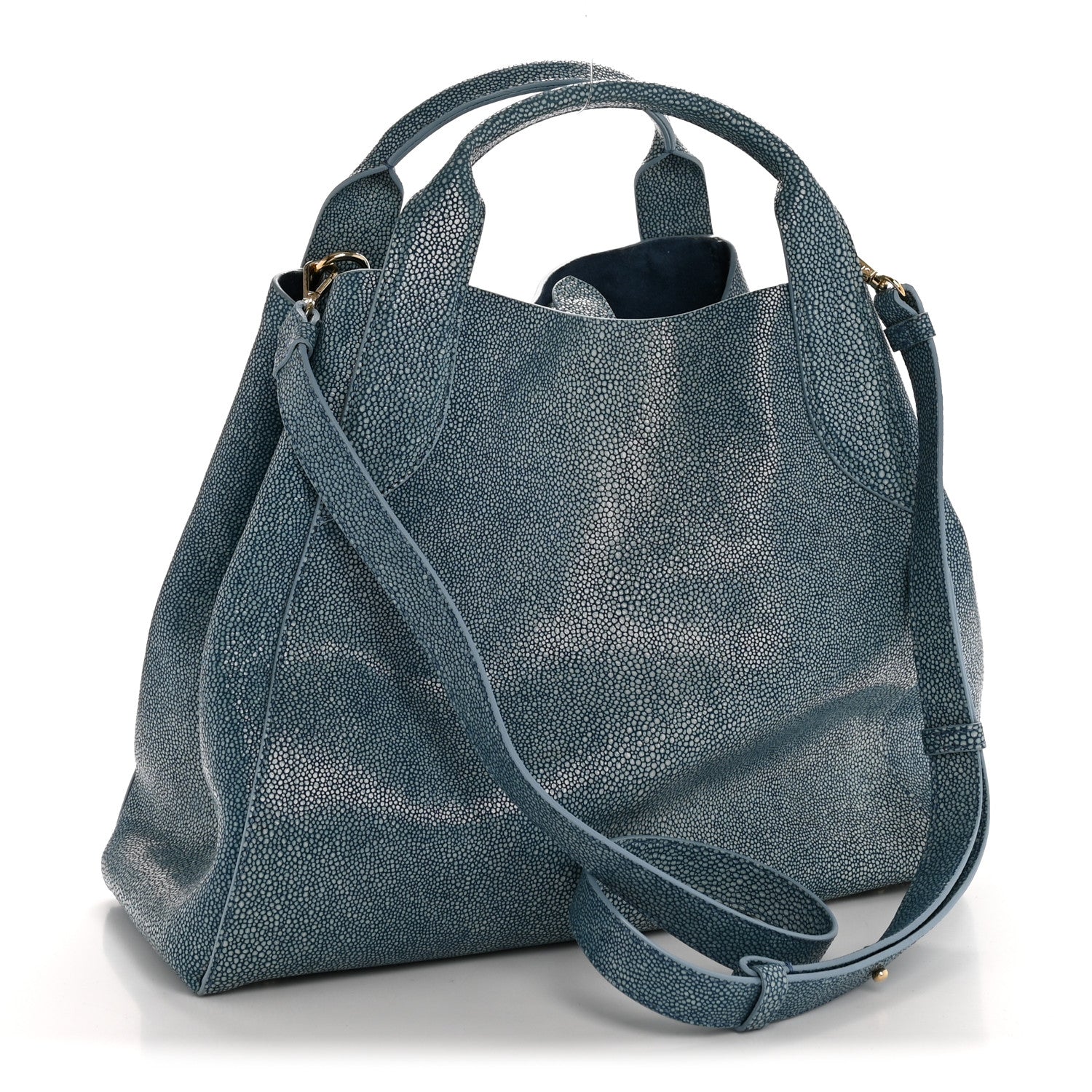 Lanvin Galuchat Trapeze Light Blue 3 of 16