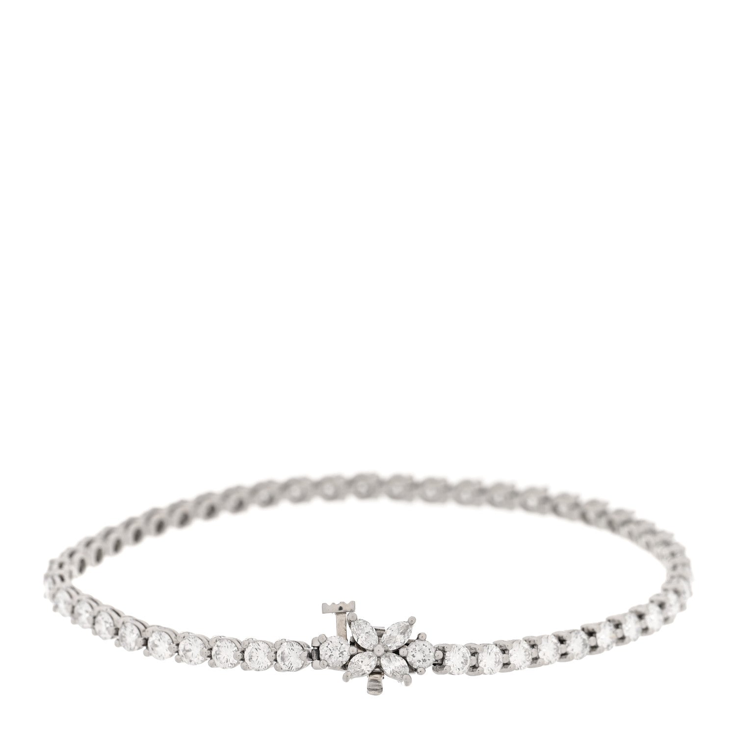 Tiffany Platinum Diamond 4.32ctw Victoria Tennis Bracelet 2 of 6