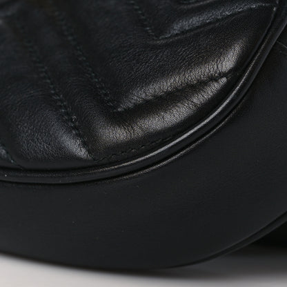 Gucci Calfskin Matelasse GG Marmont Belt Bag 85 34 Black 9 of 10