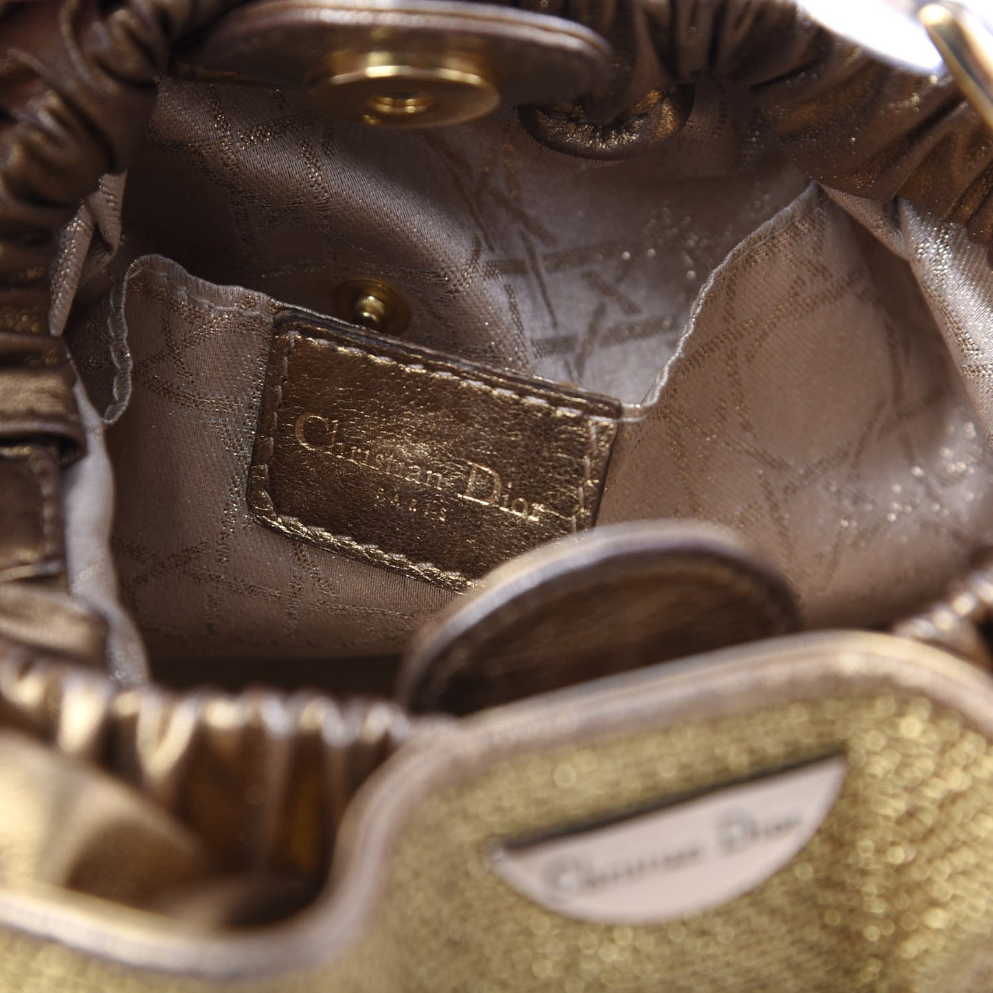 Metallic Canvas Maris Pearl Beaded Mini Tote Gold