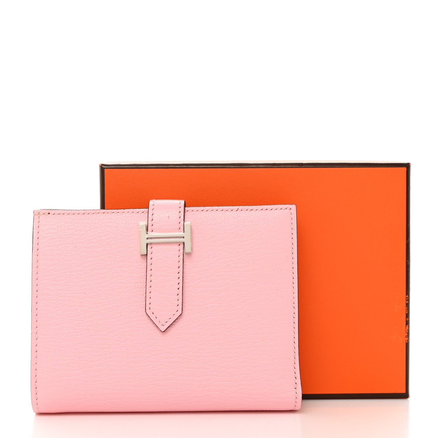 Hermes Chevre Mysore Bearn Compact Wallet Rose Sakura 8 of 8