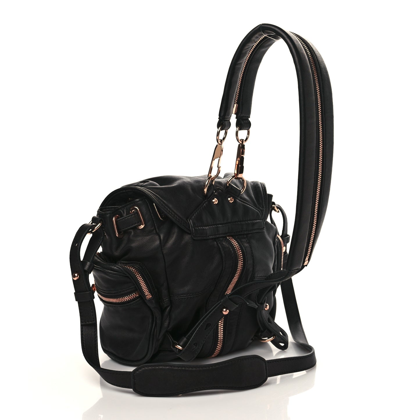 Lambskin Mini Marti Backpack Washed Black Rose Gold Hardware