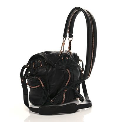 Alexander Wang Lambskin Mini Marti Backpack Washed Black Rose Gold Hardware 3 of 6