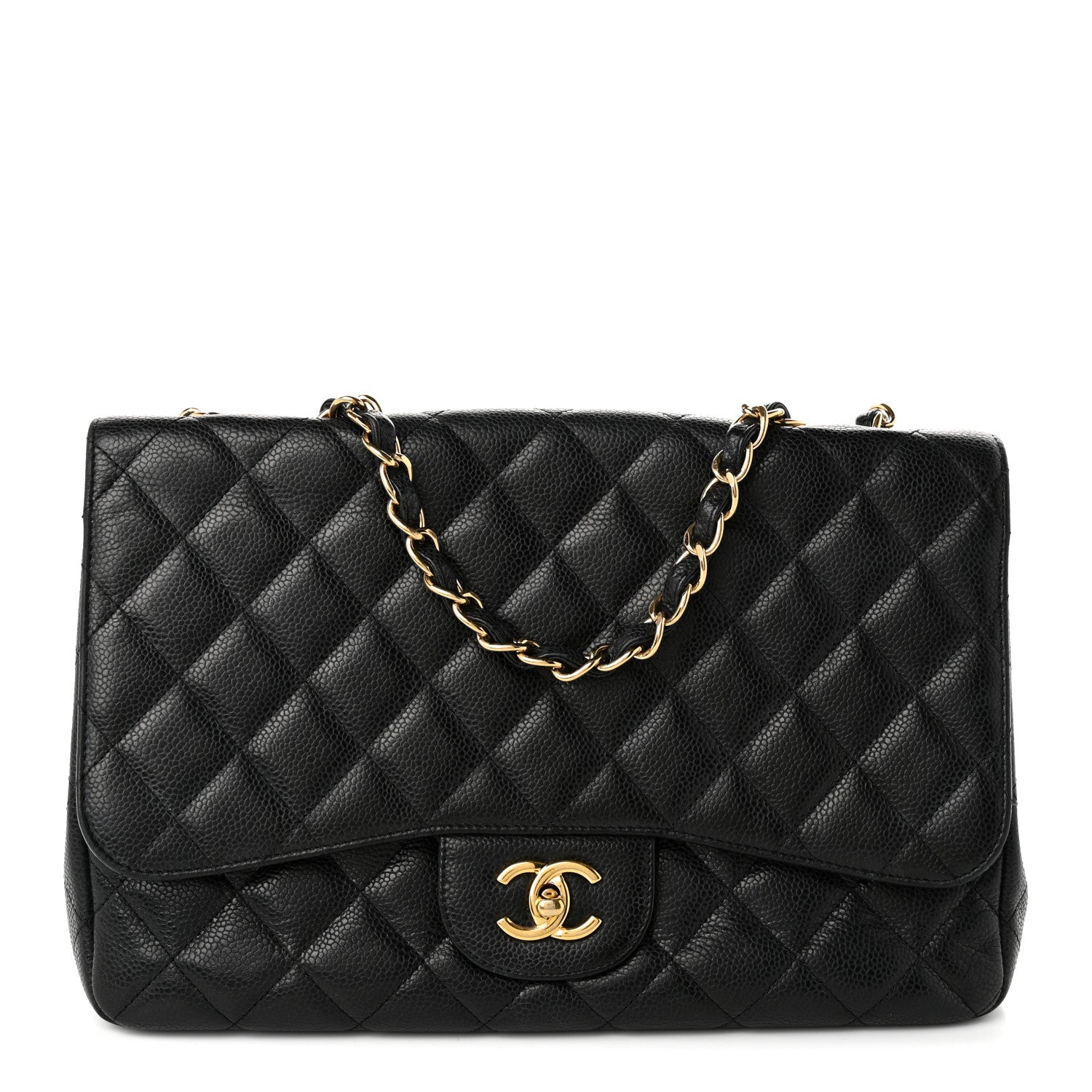 Chanel Caviar Quilted Jumbo Single Flap Black 1 of 10