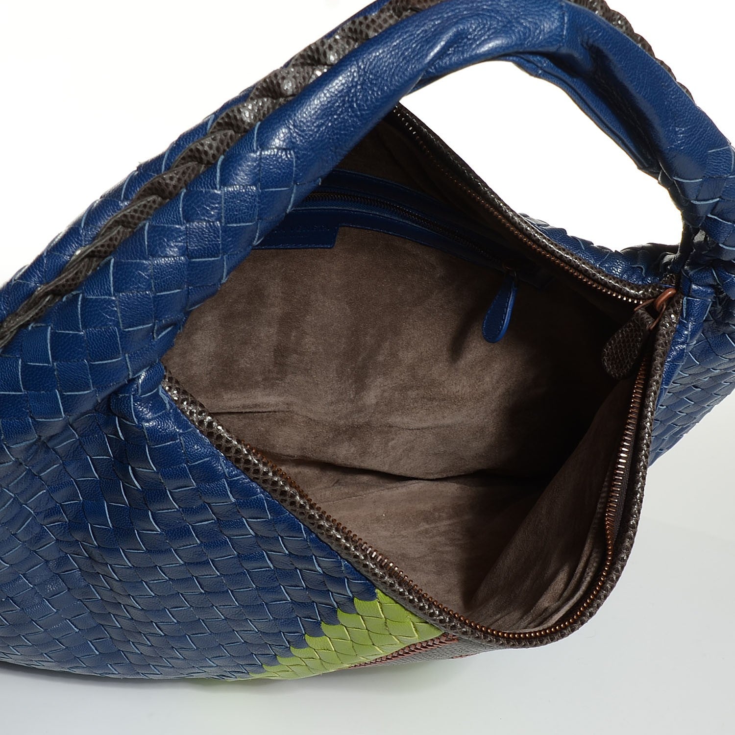 Bottega Veneta Shiny Goatskin Intrecciato Karung Large Veneta Hobo Cobalt 5 of 9