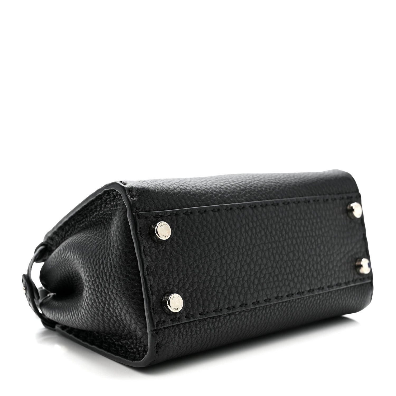 Fendi Cuoio Romano Selleria Bi-Color Mini Peekaboo Iconic Satchel Black Mou 4 of 10