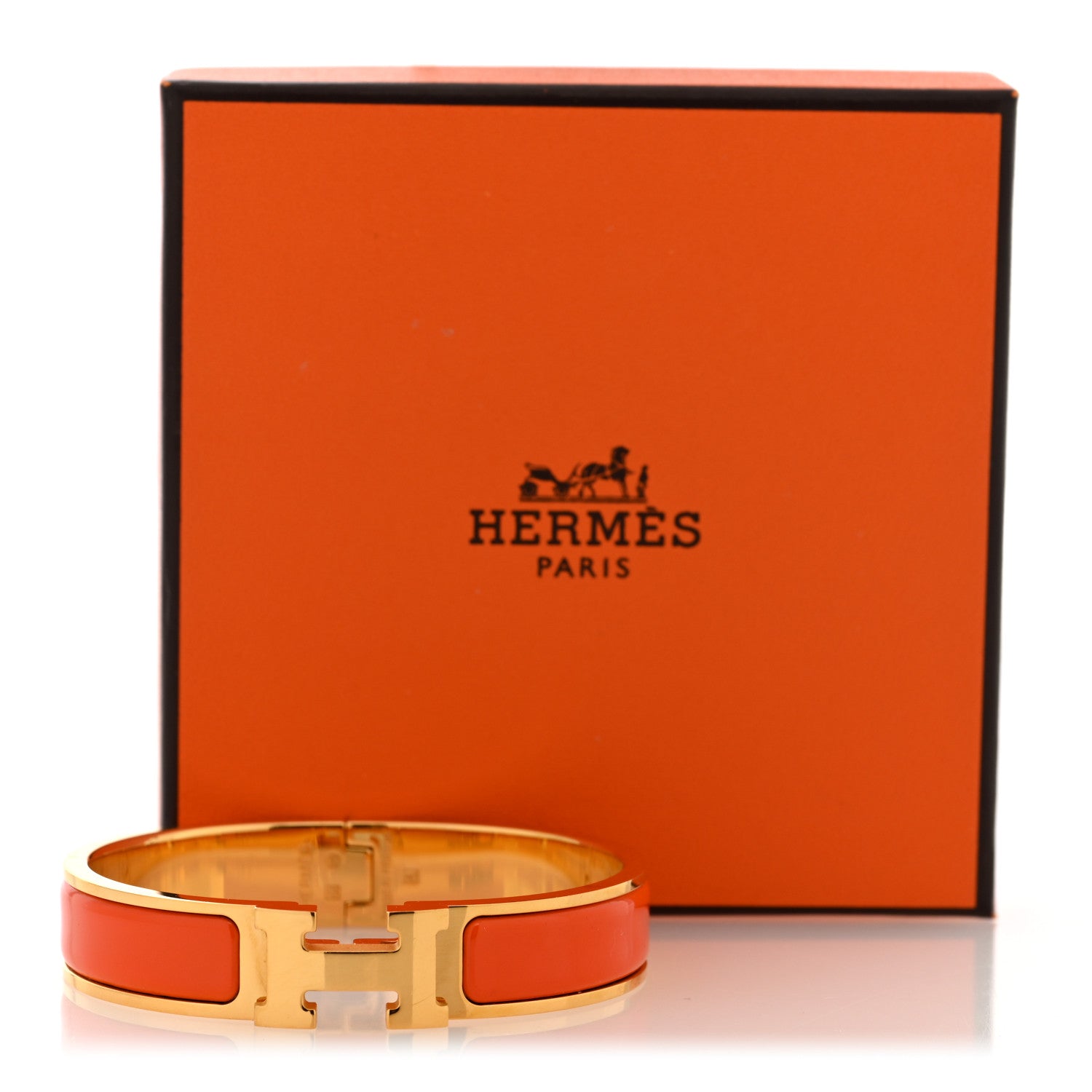 Hermes Enamel Narrow Clic Clac H Bracelet PM Orange 5 of 5