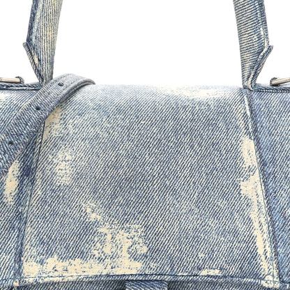 Balenciaga Nappa Denim Printed Hourglass Top Handle Bag Small Denim Blue 8 of 13
