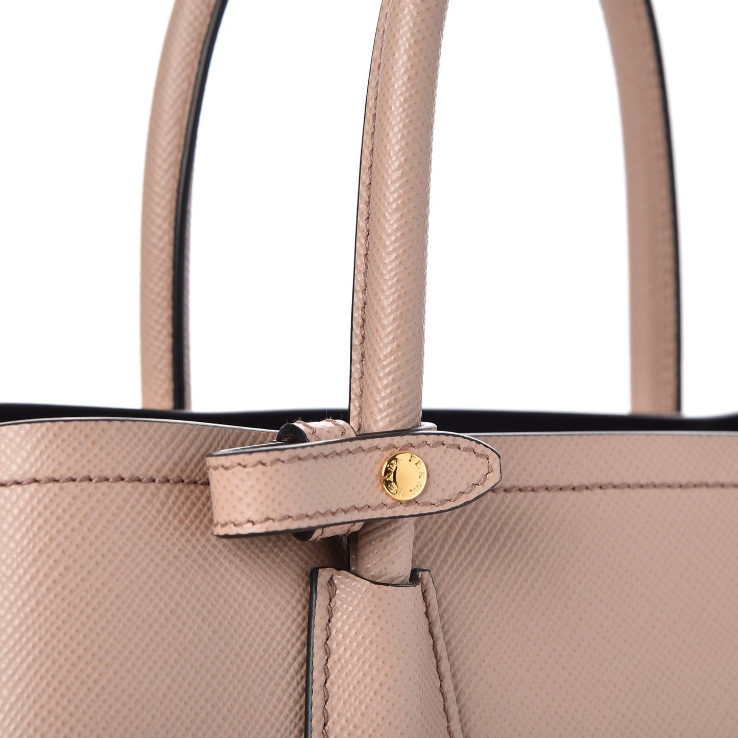 Saffiano Cuir Small Double Bag Cipria Nero Black
