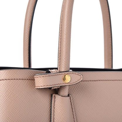 Prada Saffiano Cuir Small Double Bag Cipria Nero Black 5 of 14