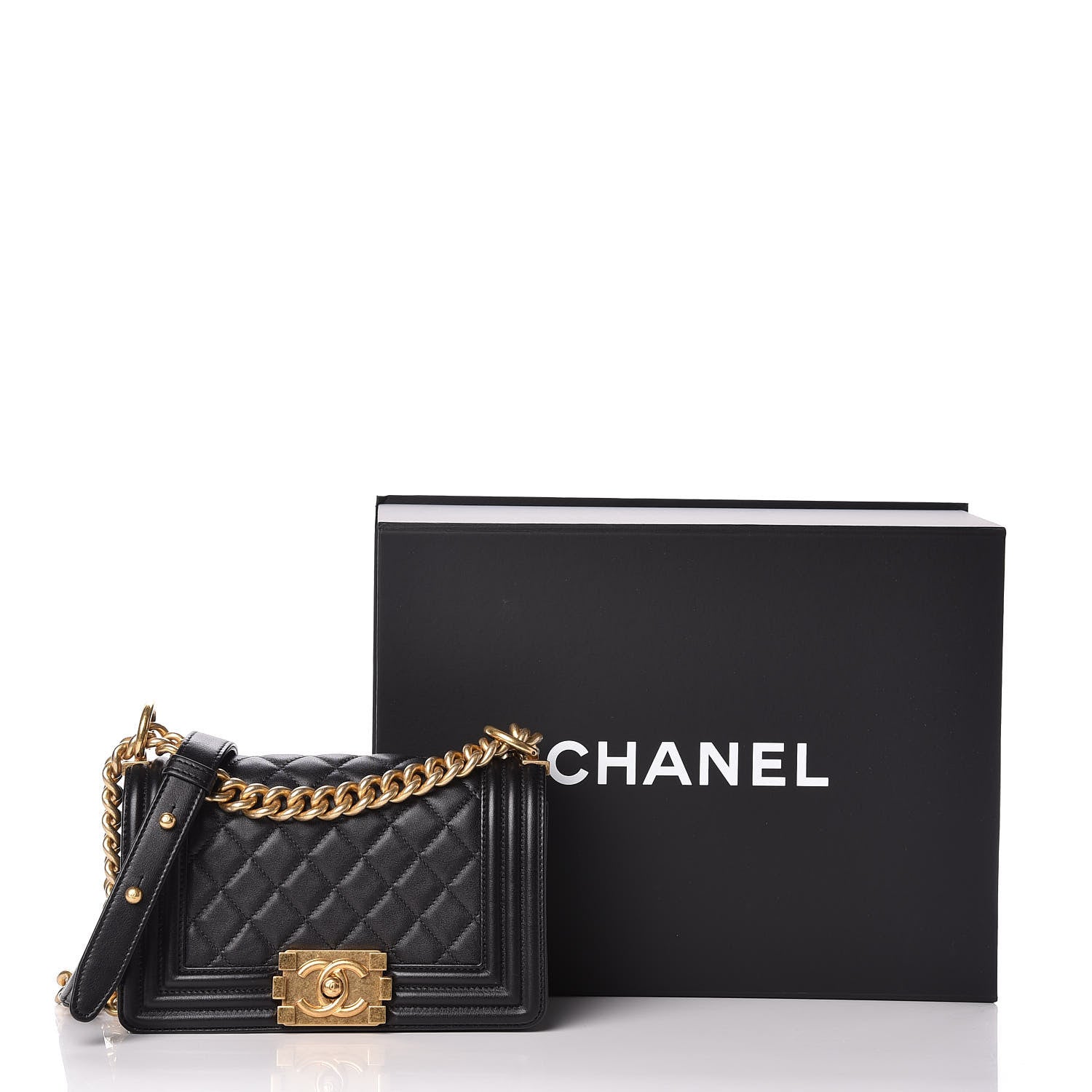 Chanel Lambskin Quilted Small Boy Flap Black 11 of 11