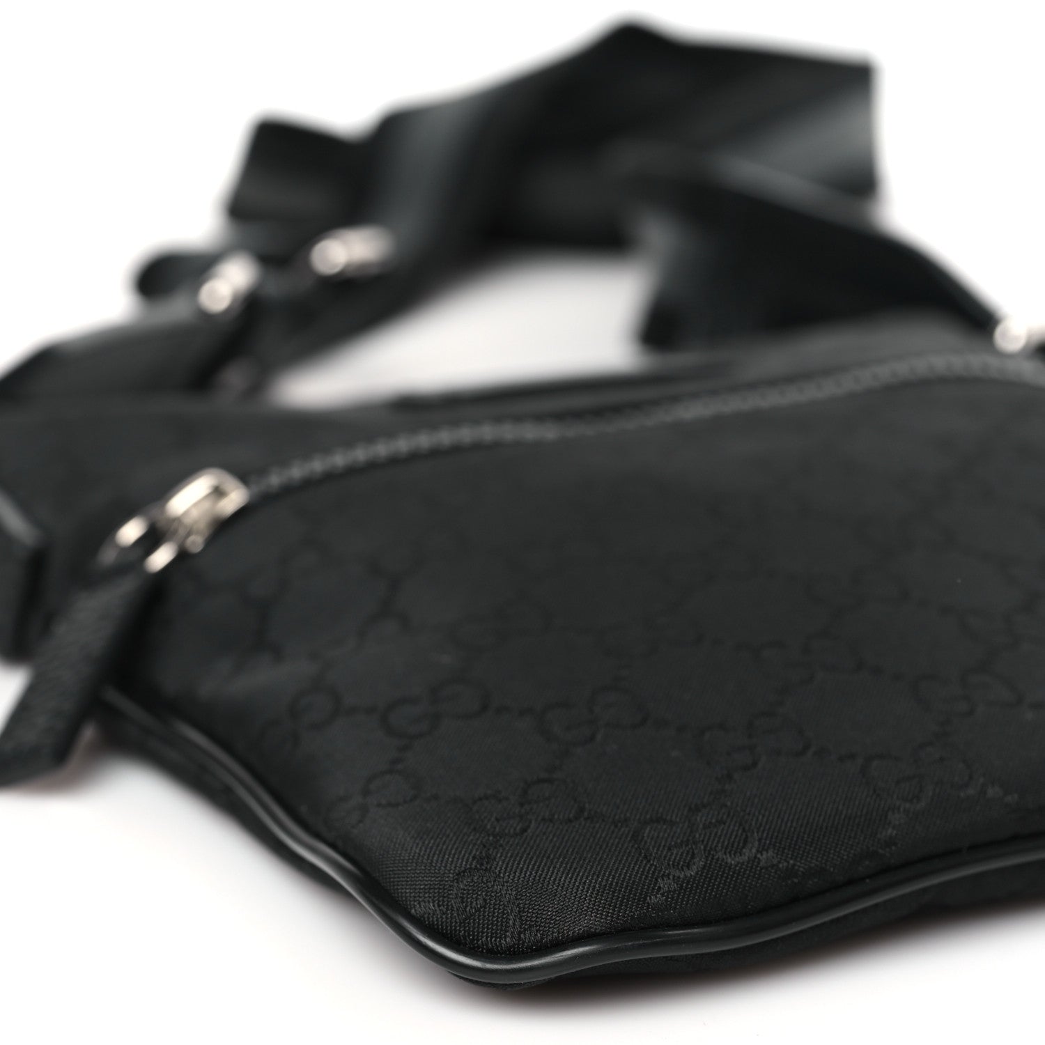 Gucci Nylon Monogram Mini Flat Messenger Bag Black 8 of 9