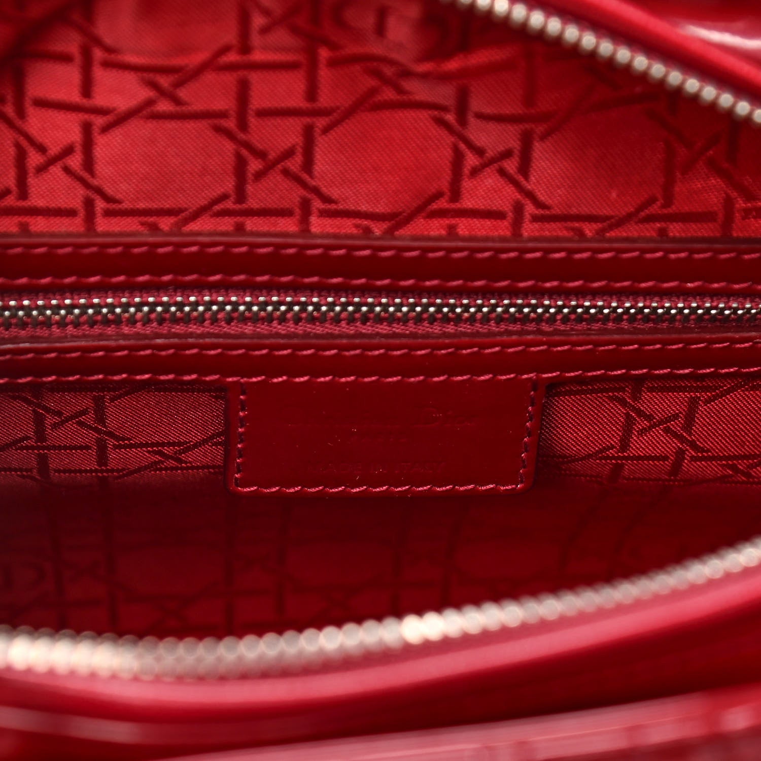Christian Dior Patent Cannage Large Lady Dior Red 6 of 8