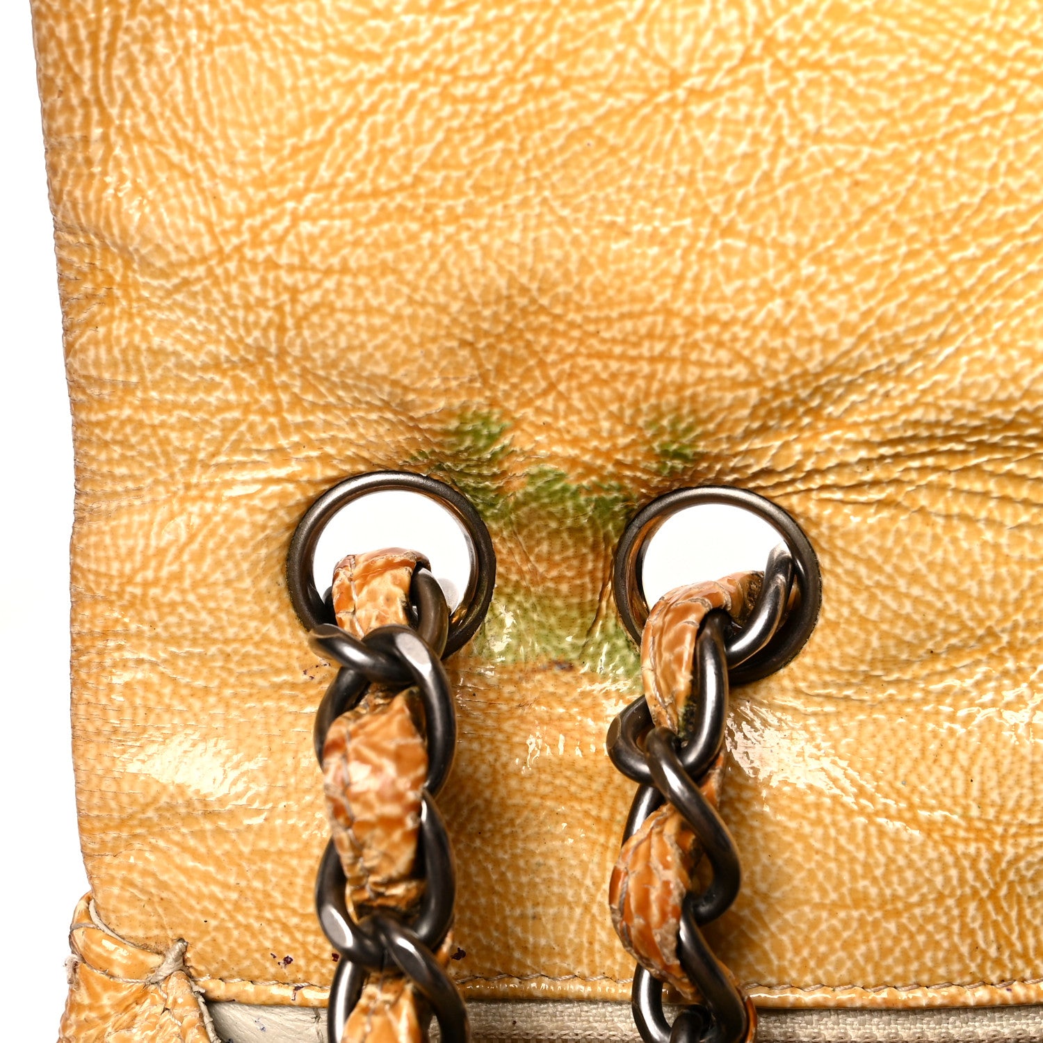 Chanel Crinkled Patent Quilted Jumbo Single Flap Light Beige 19 of 23