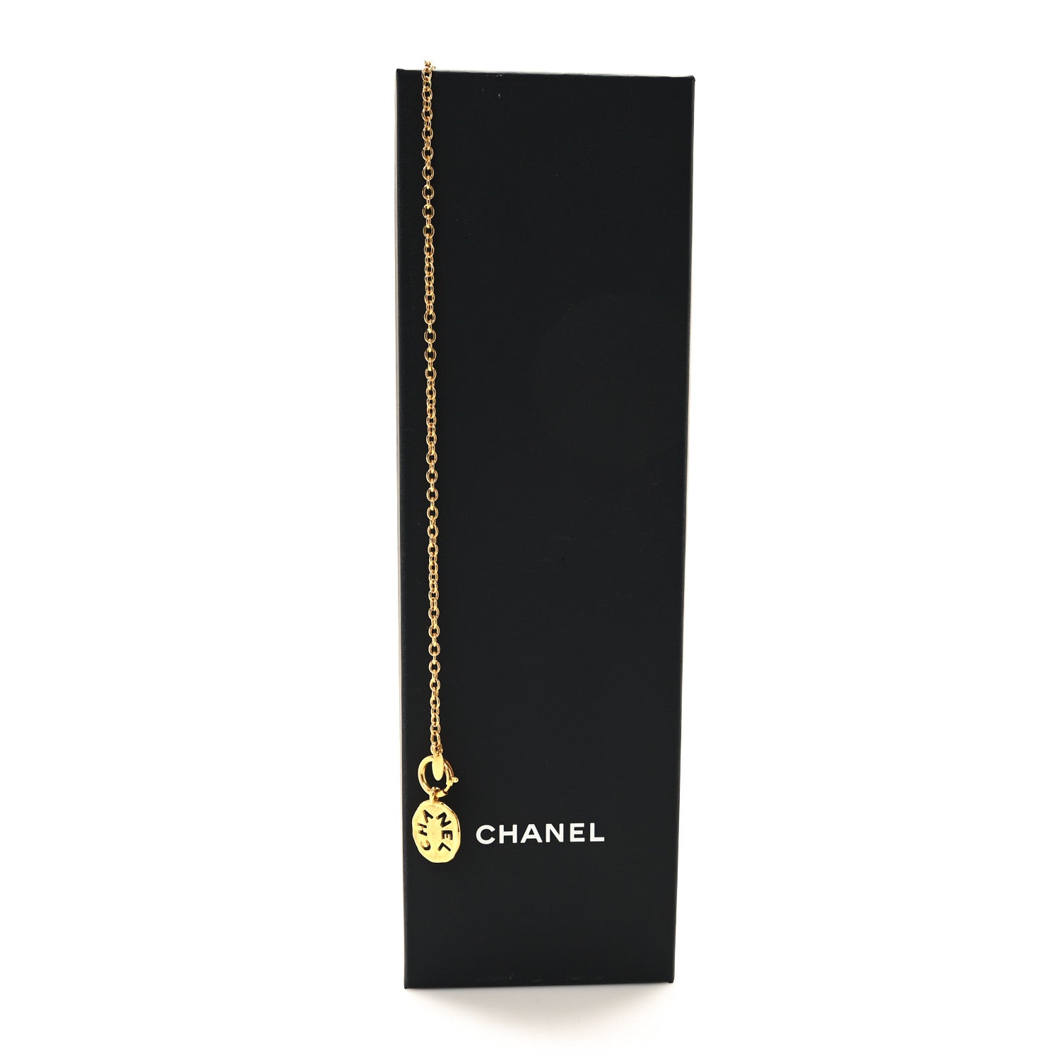 Chanel Logo Cut Out Chain Choker Necklace Gold 5 of 5