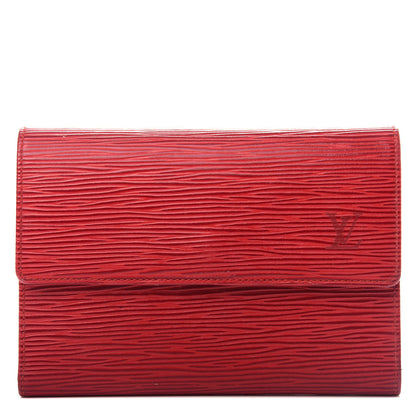 Louis Vuitton Epi Porte Tresor Etui Papiers Wallet Castillan Red 1 of 11