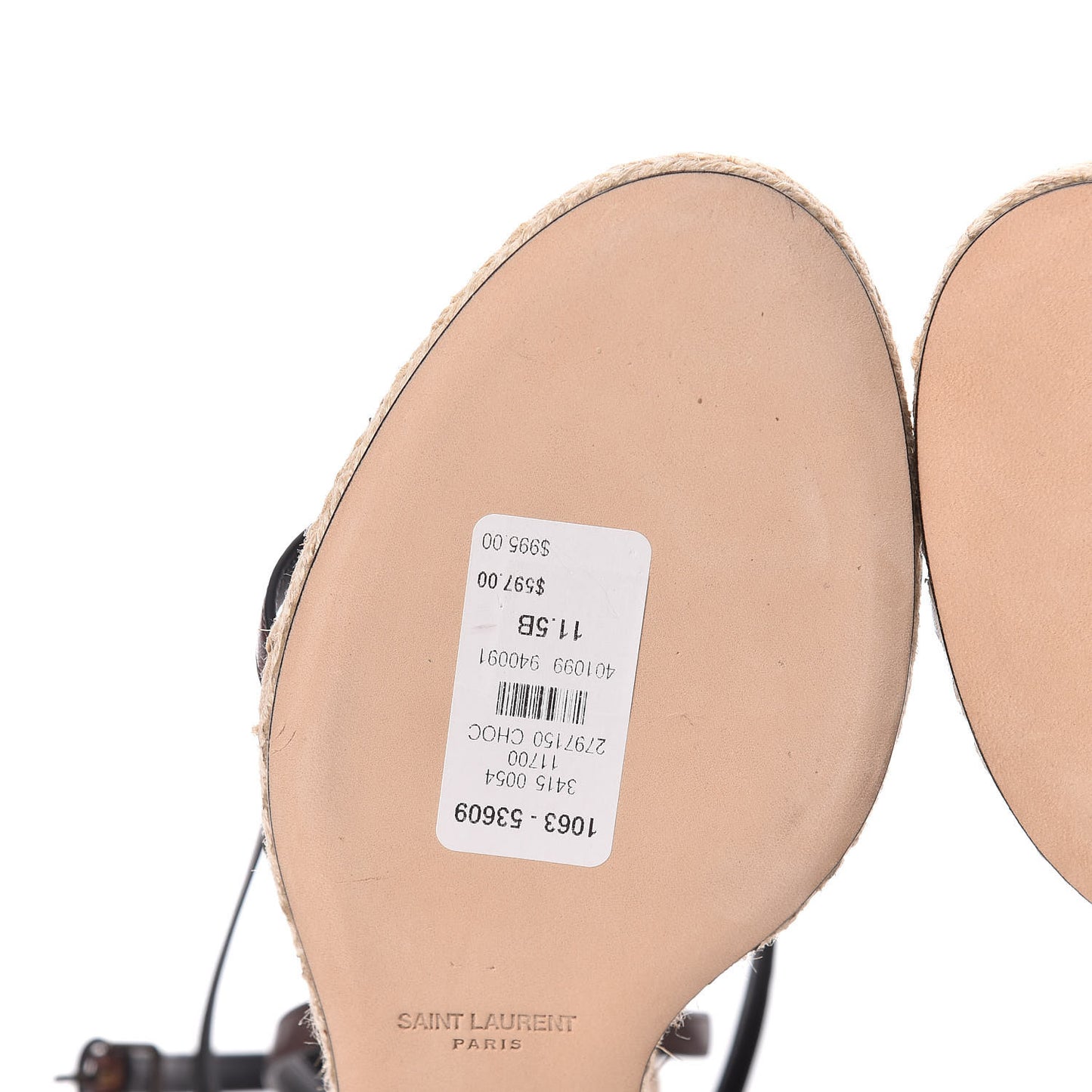 Calfskin Cassandra Espadrille 105 Wedges 41.5 Chocolate