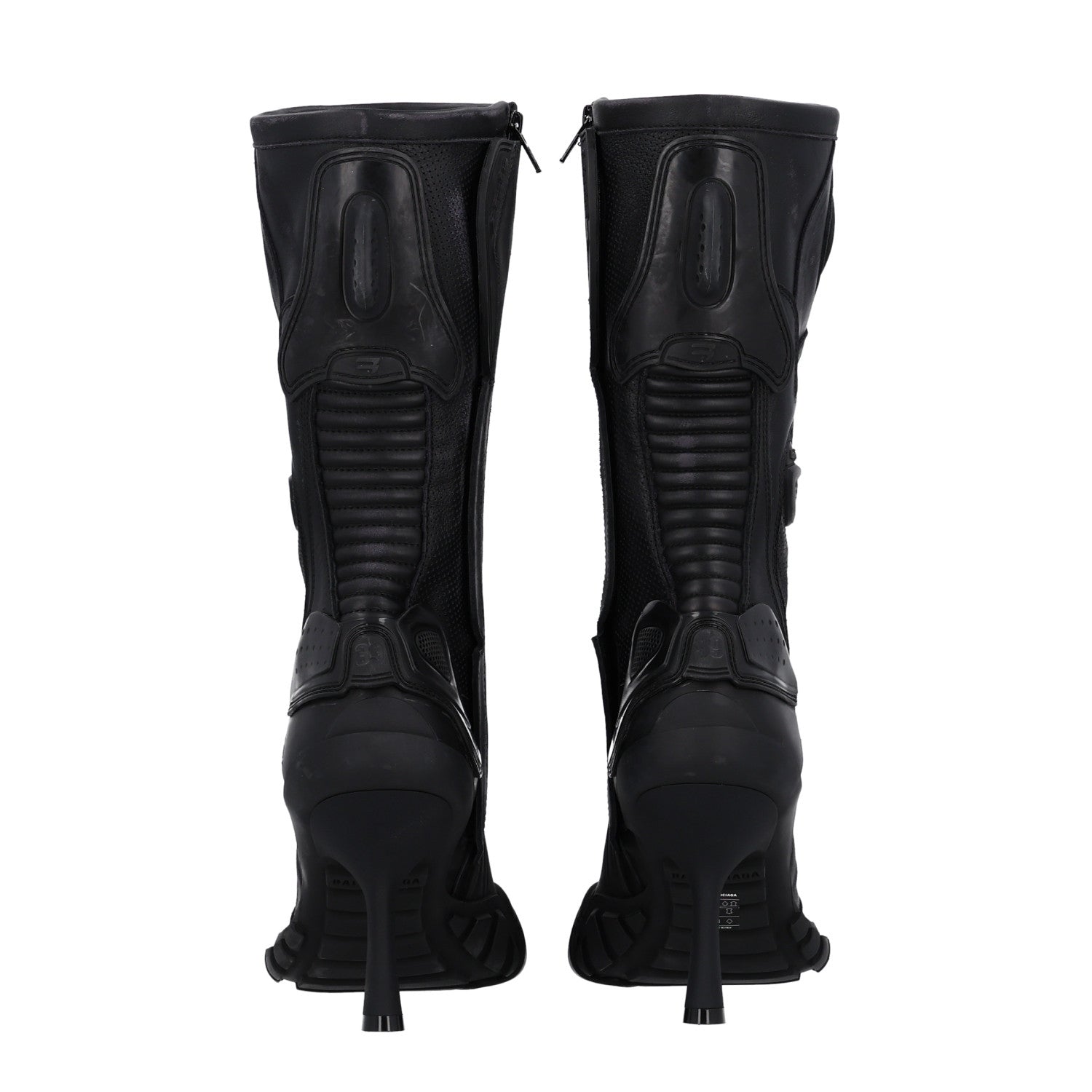 Balenciaga Calfskin Distressed Biker Boots 39 Black 8 of 11