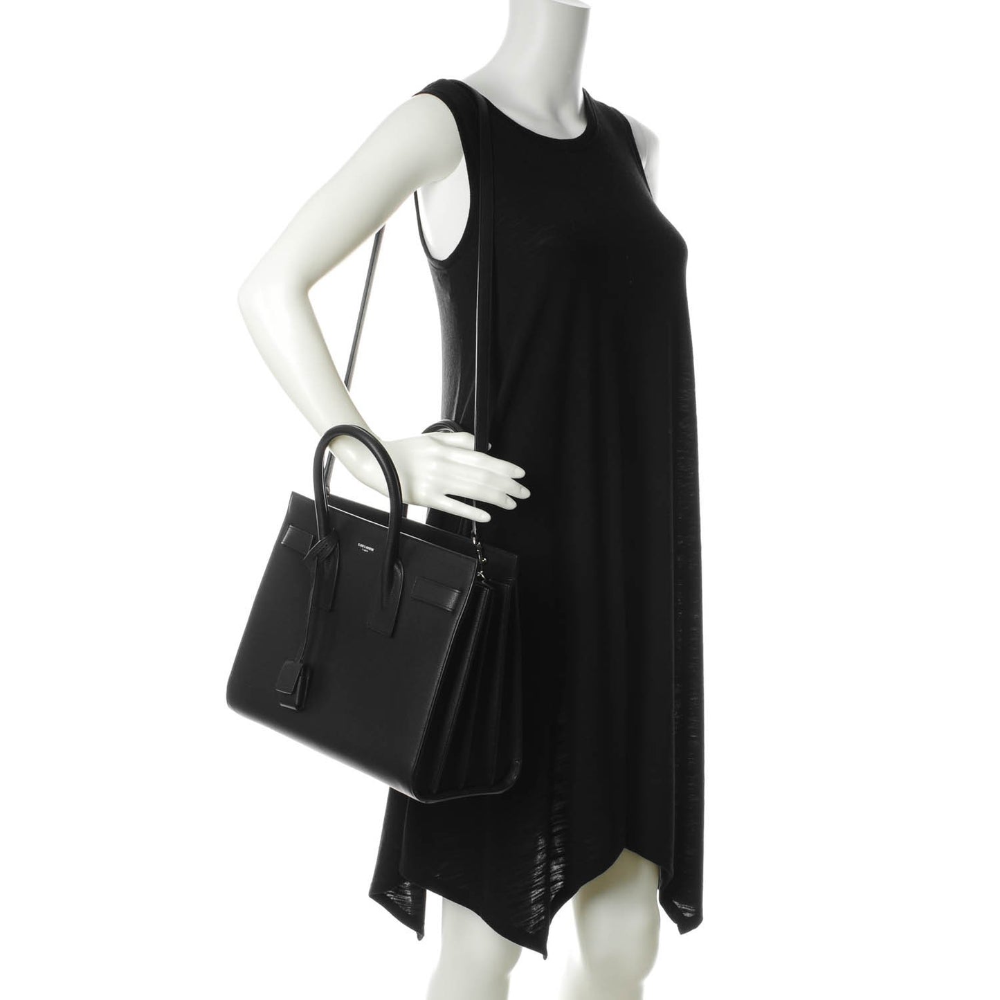 Grained Calfskin Small Sac De Jour Black