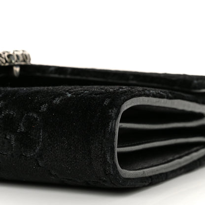 Gucci Velvet GG Monogram Mini Dionysus Chain Wallet Black 10 of 12