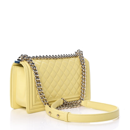 Chanel Lambskin Quilted Medium Boy Flap Yellow 3 of 14