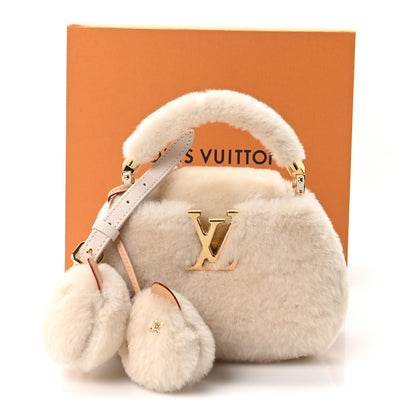 Louis Vuitton Shearling Caousnow Capucines Cream 10 of 10