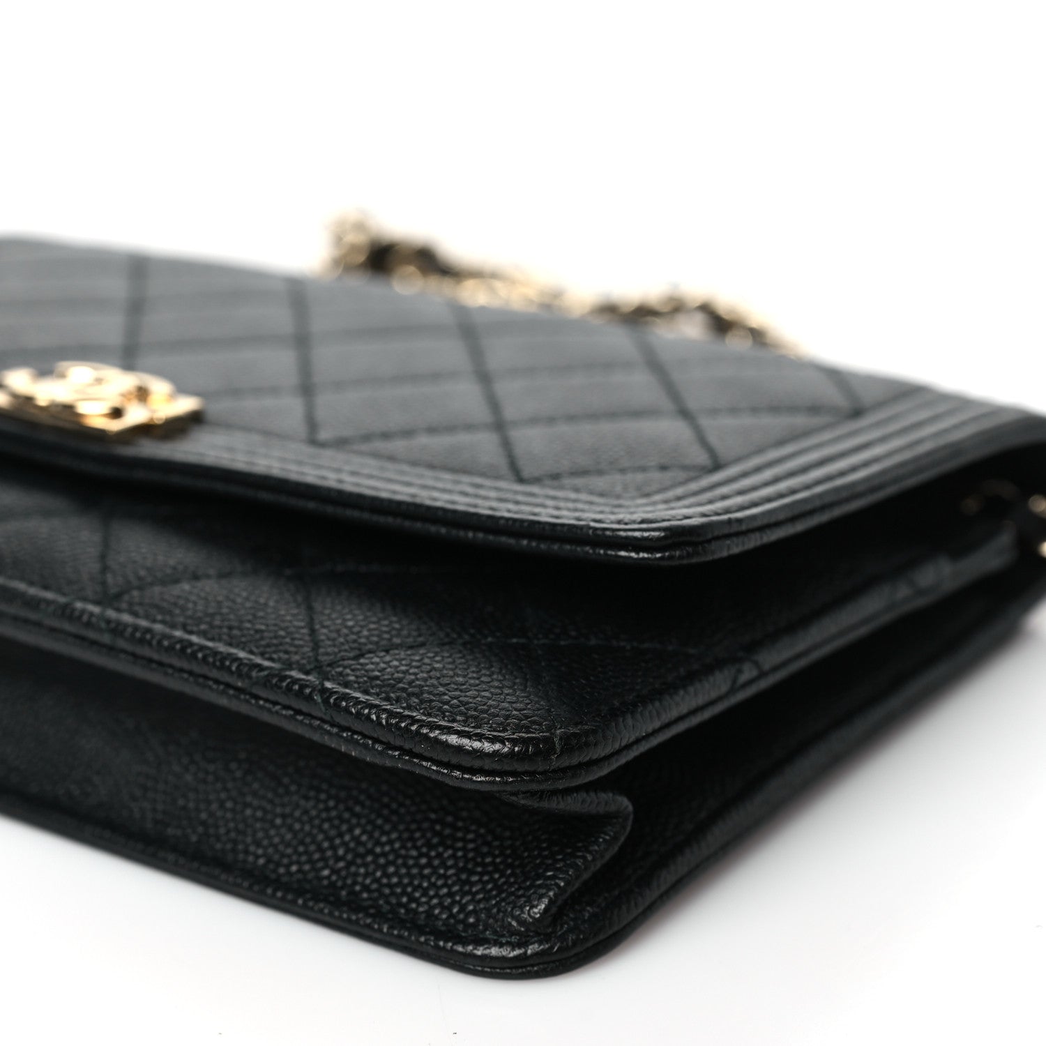 Chanel Caviar Quilted Boy Wallet On Chain WOC Black 11 of 11