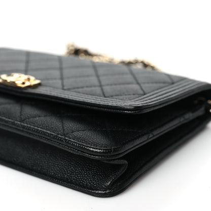 Chanel Caviar Quilted Boy Wallet On Chain WOC Black 11 of 11