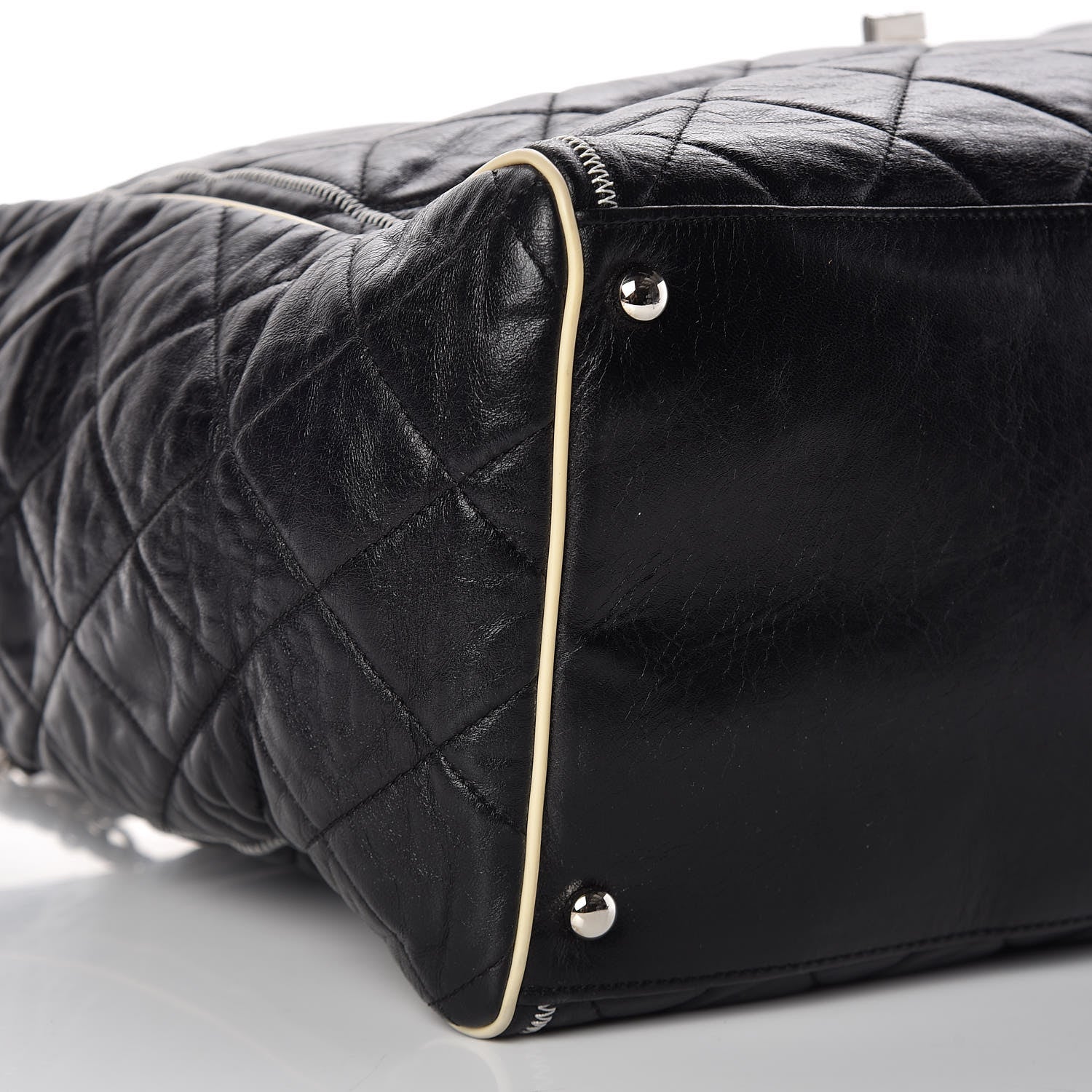 Chanel Lambskin Quilted Large East West Tote Black 9 of 10