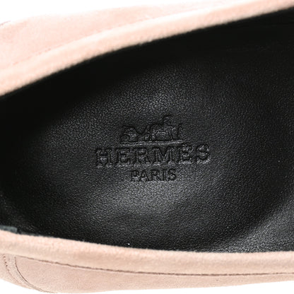 Hermes Suede Goatskin Womens Destin Loafer 37.5 Rose Opaline 7 of 10