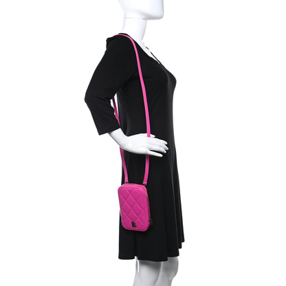 Balenciaga Calfskin Quilted Touch B Phone Holder Bag Fuchsia 2 of 9