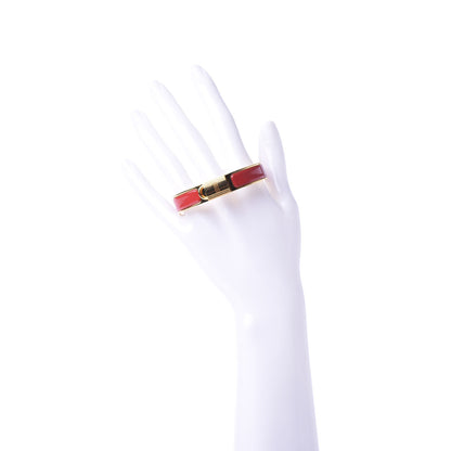 Hermes Enamel Narrow Clic Cadenas Bracelet PM Rouge Vif 2 of 6