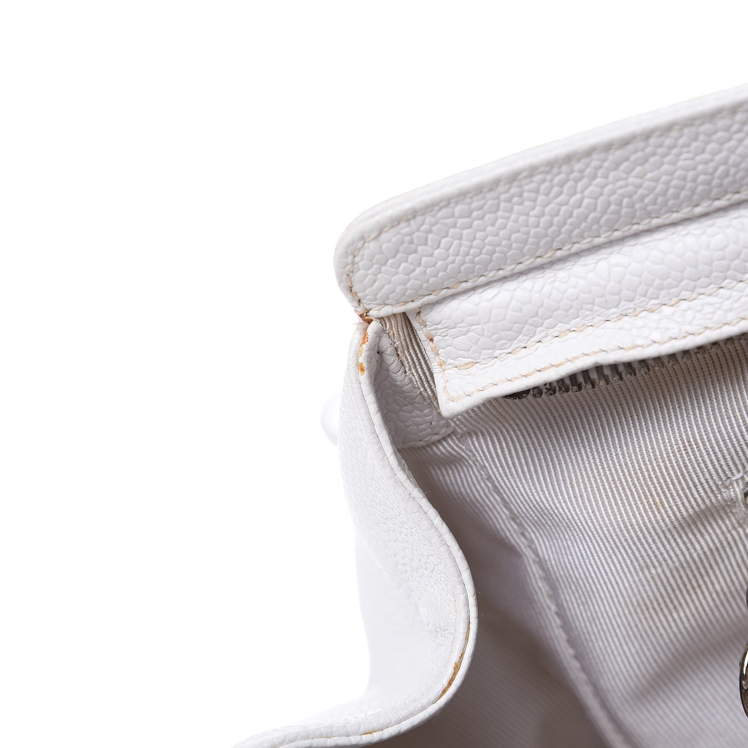Chanel Caviar Logo Shoulder Bag White 15 of 16